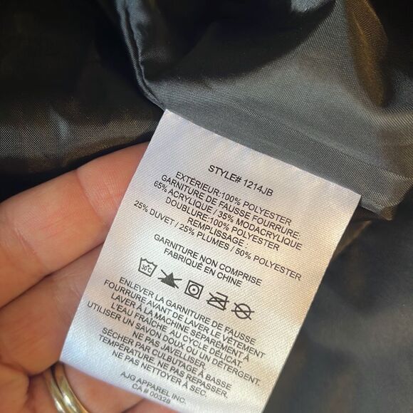 NOVELTI Down Belted Hooded Parka 34” BLACK - Picture 5 of 6